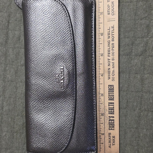 Coach Black Textured Leather Card Case - Picture 8 of 9